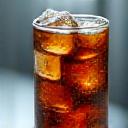 Cold brew coffee served over clear ice cubes